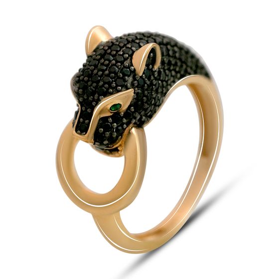 Gold ring with 1.36ct phianites