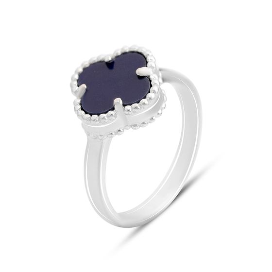 Silver ring with lapis lazuli