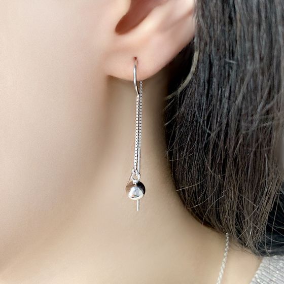 Silver earrings without stones