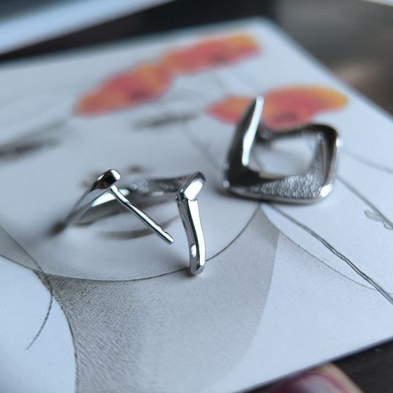 Silver Earrings with Fianites