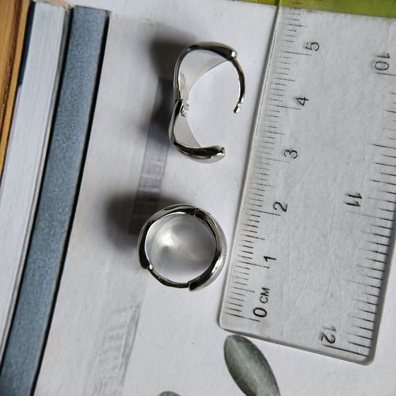 Silver earrings without stones