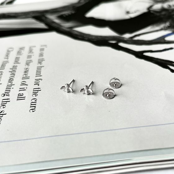 Silver earrings without stones