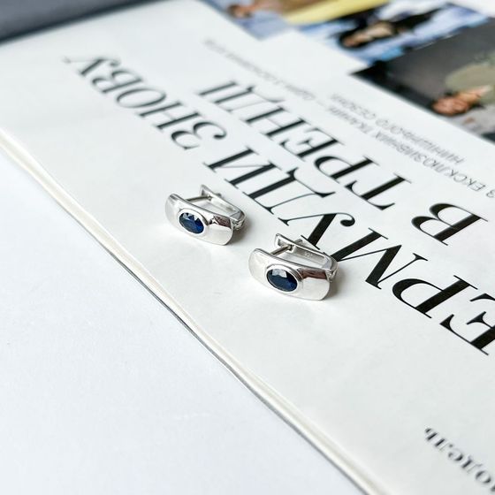 Silver earrings with sapphire 1.095ct