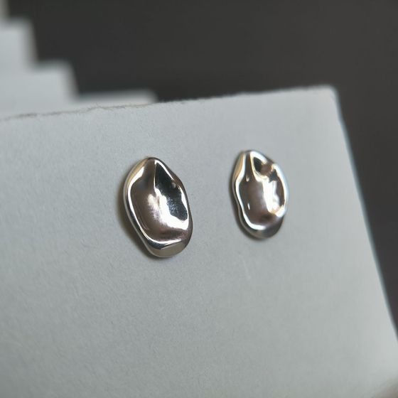 Silver earrings without stones