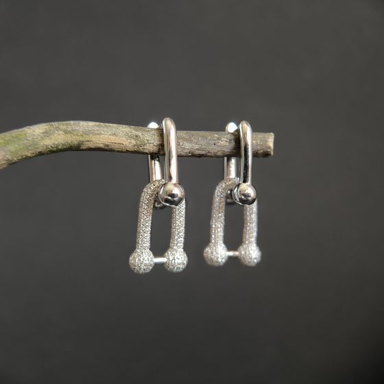Silver Earrings with Fianites