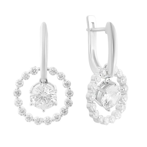 Silver Earrings with Fianites