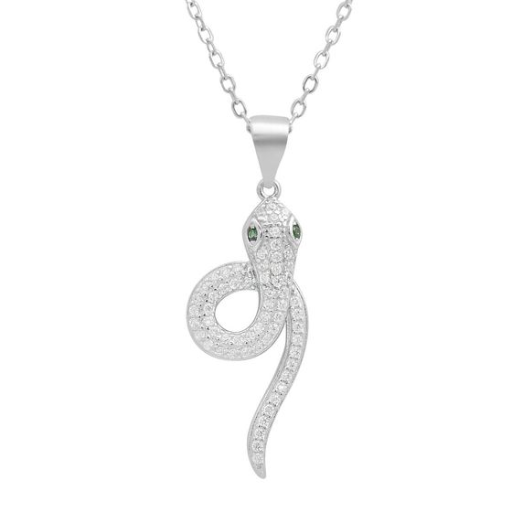 Silver necklace with phianites