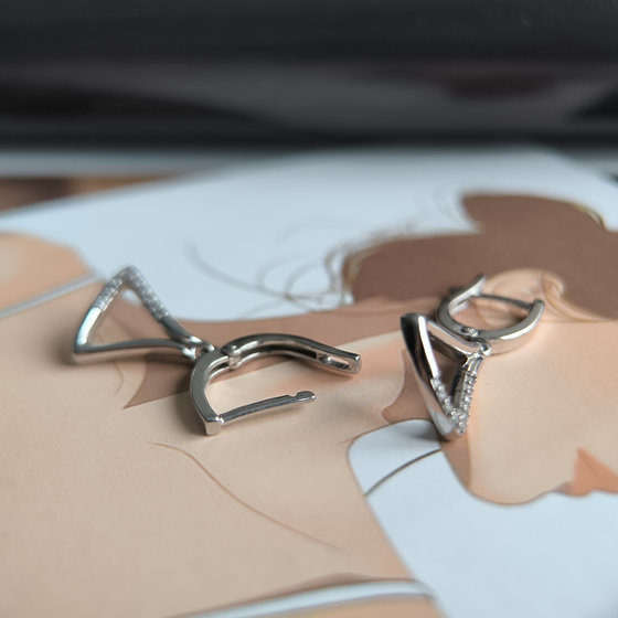 Silver earrings with 0.2ct fianites