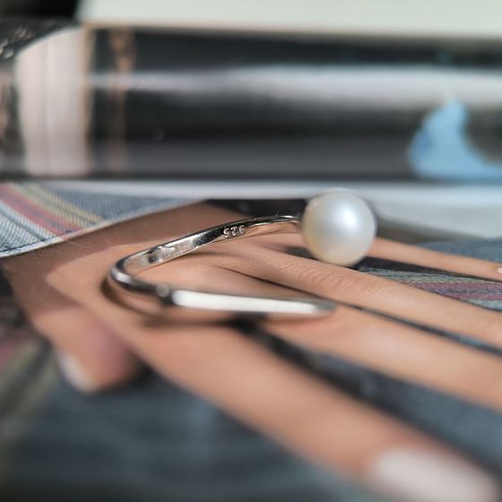 Silver Ring with Pearls