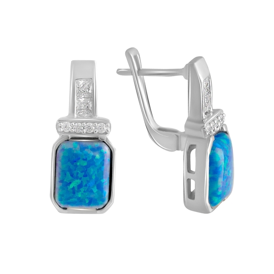 Silver earrings with opal