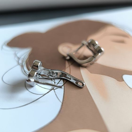 Silver earrings with yemallu