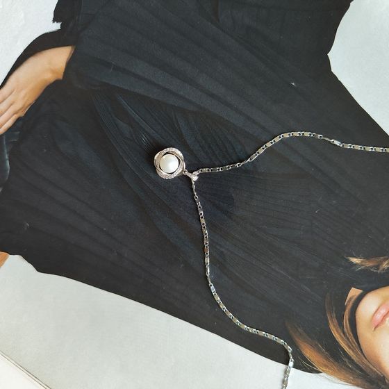 Silver Pendant with Pearls
