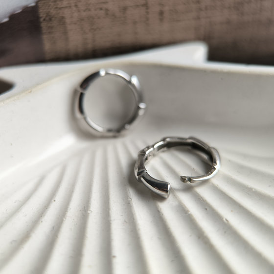 Silver earrings without stones