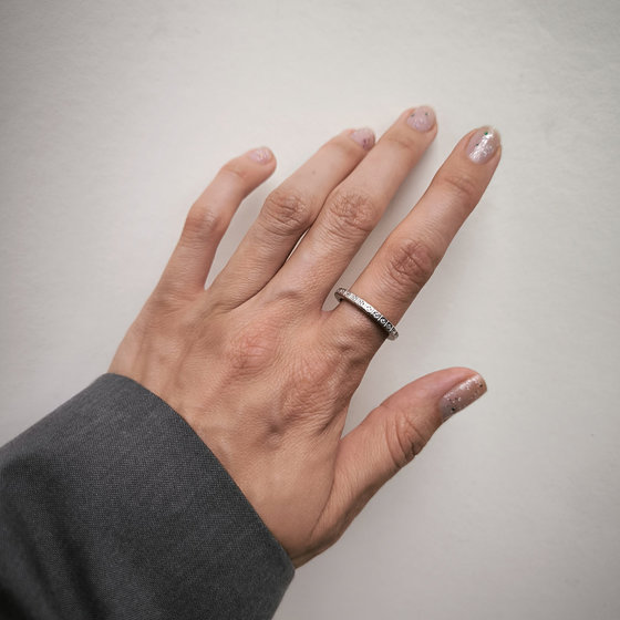 Silver ring with cubic zirconia