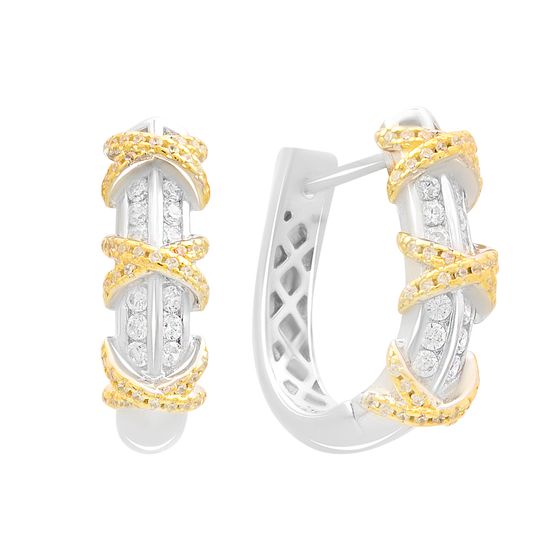 Silver Earrings with Fianites