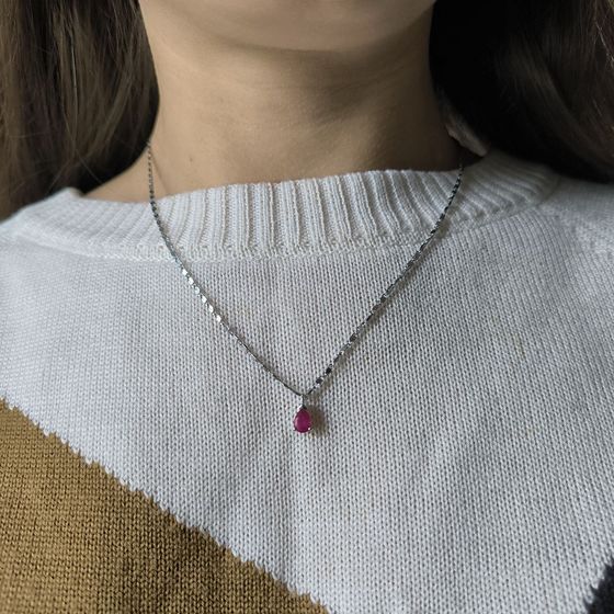 Срібна підвіска з рубіном 0.95ct