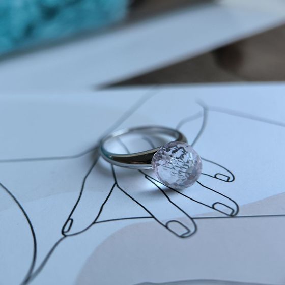 Silver Ring with Fianites