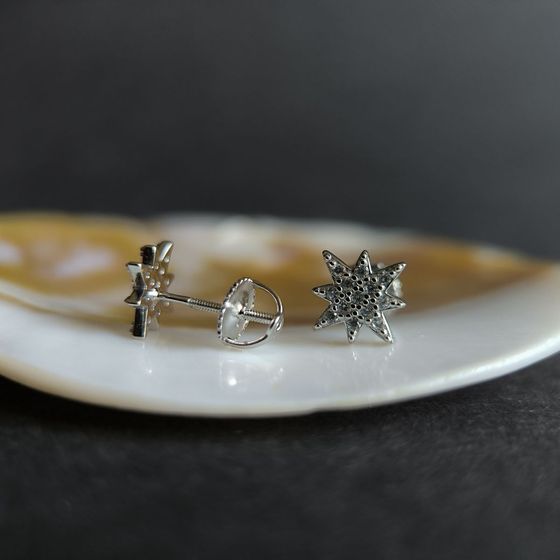 Серебряные серьги с фианитами