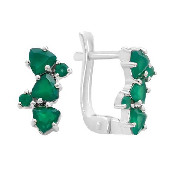 Серебряные серьги с агатом 1.416ct