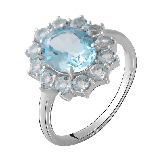 Silver ring with a 4.447-carat topaz