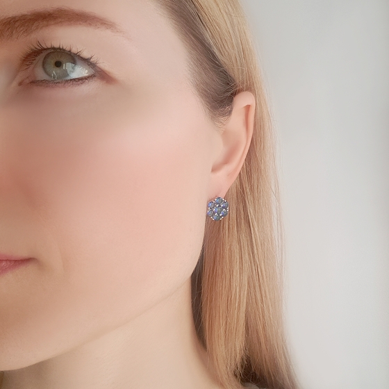 Серебряные серьги с мистик топазом 3.75ct