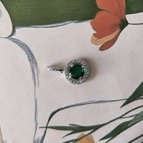 Срібна підвіска з смарагдом nano 0.9ct