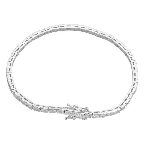 Silver bracelet with phianites