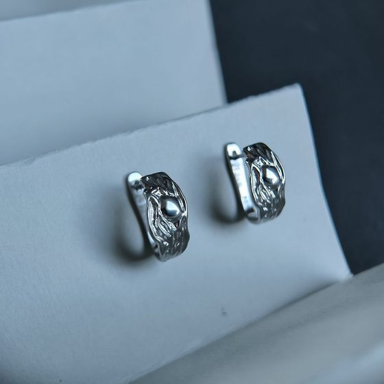 Silver earrings without stones