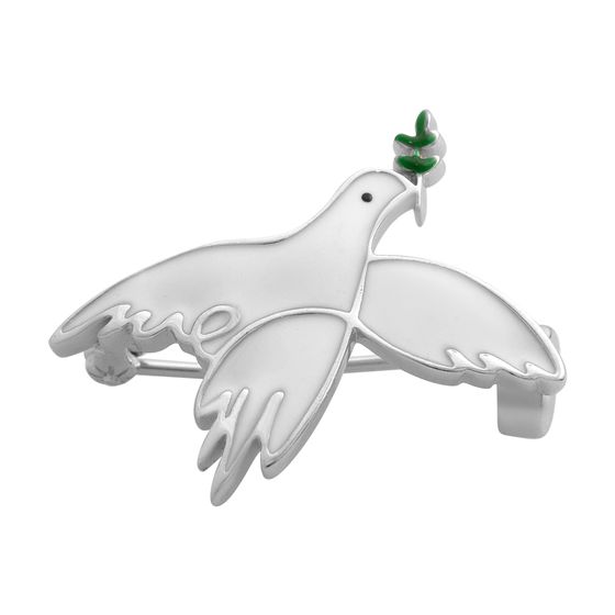 Silver brooch with enamel
