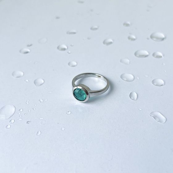 Срібна каблучка з аквамарином nano 1.717ct