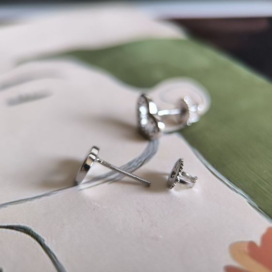 Silver Earrings with Fianites