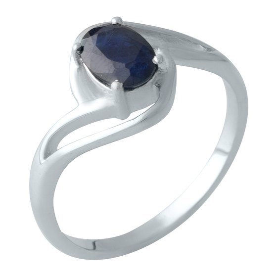 Silver ring with sapphire 1.055ct