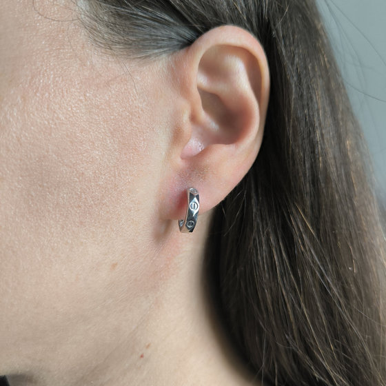 Silver earrings without stones