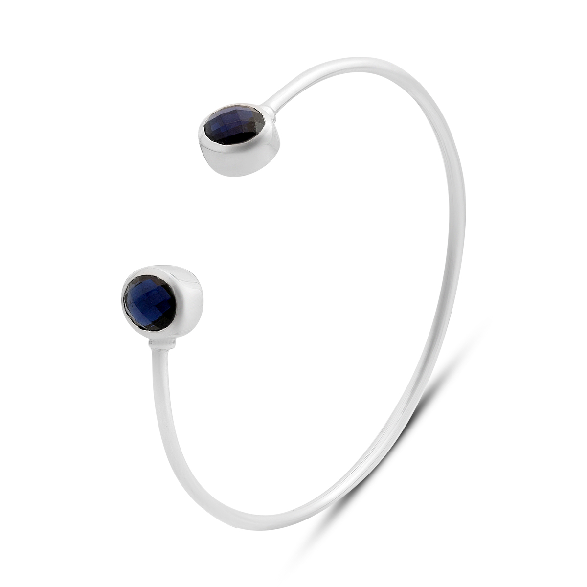 Silver bracelet with sapphire nano 4.52ct