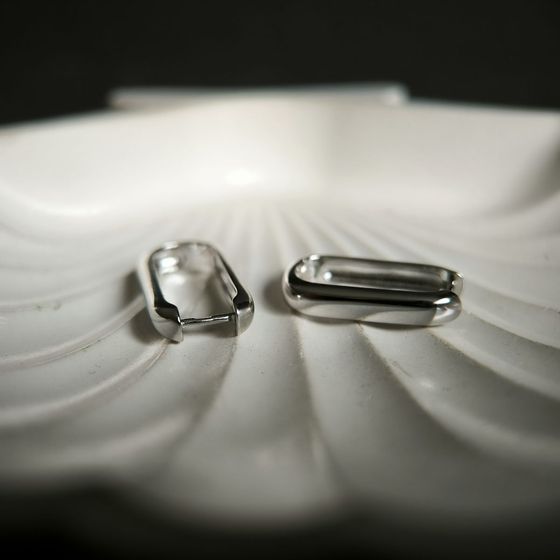 Silver earrings without stones