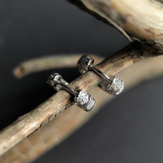 Silver Earrings with Fianites