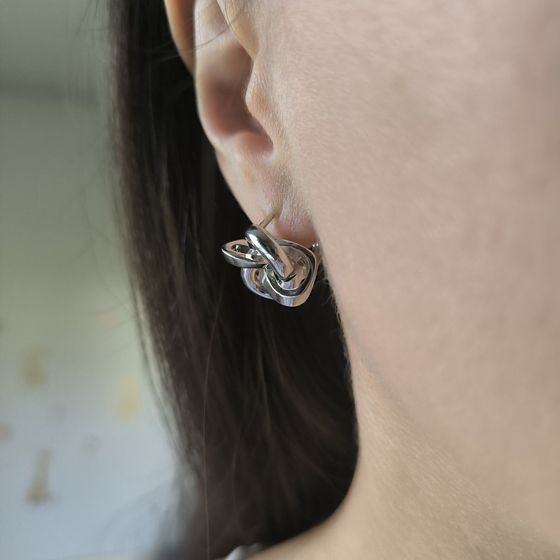 Silver earrings without stones