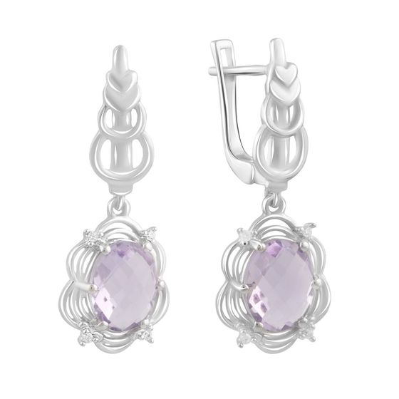 Silver earrings with amethyst 4.665ct