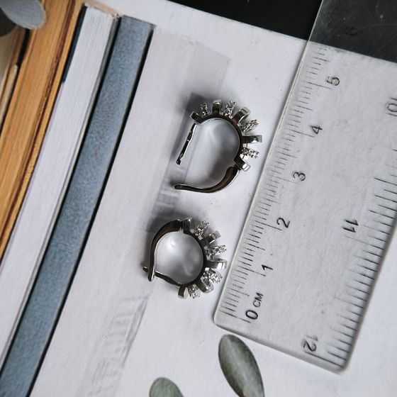 Silver Earrings with Fianites