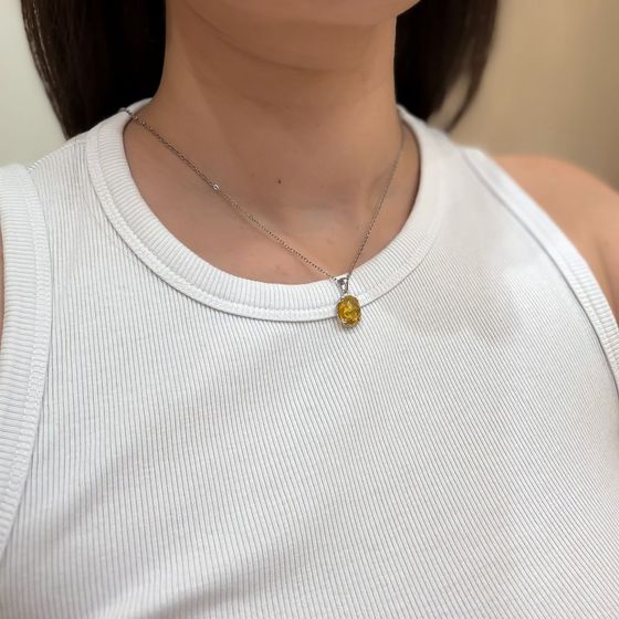 Silver pendant with citrine nano