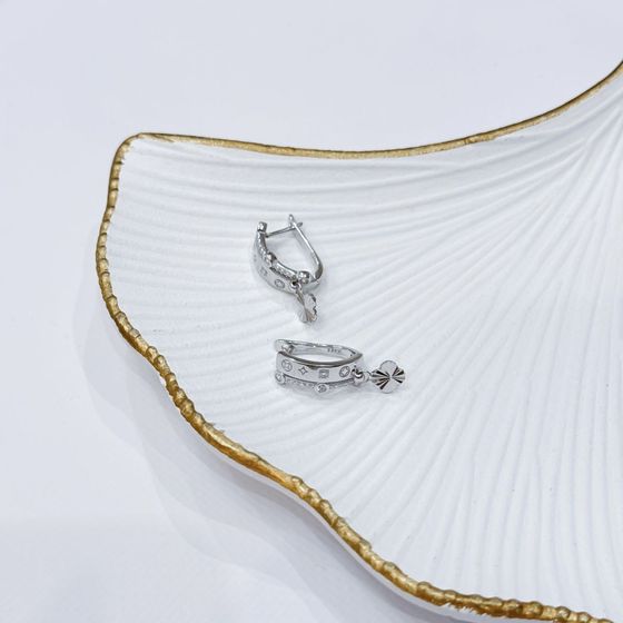 Silver Earrings with Fianites