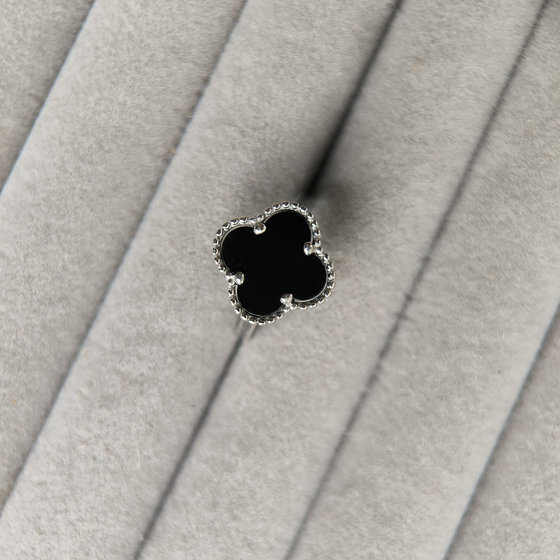 Silver ring with onyx