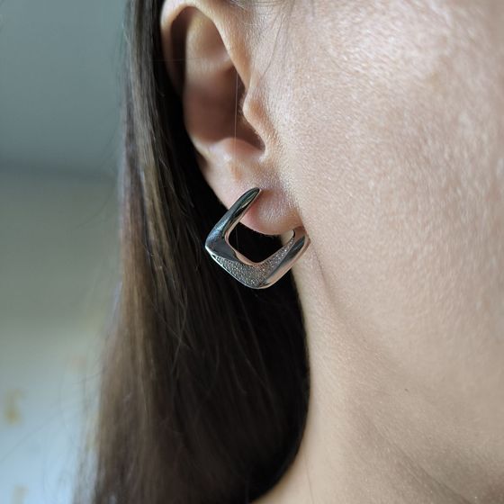 Silver Earrings with Fianites
