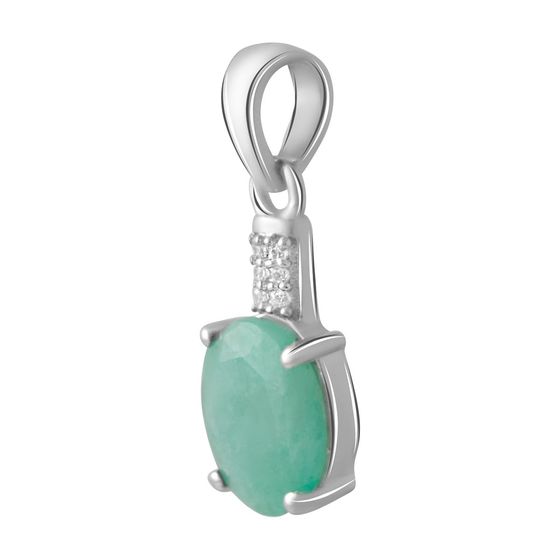 Серебряная подвеска с изумрудом 2.616ct