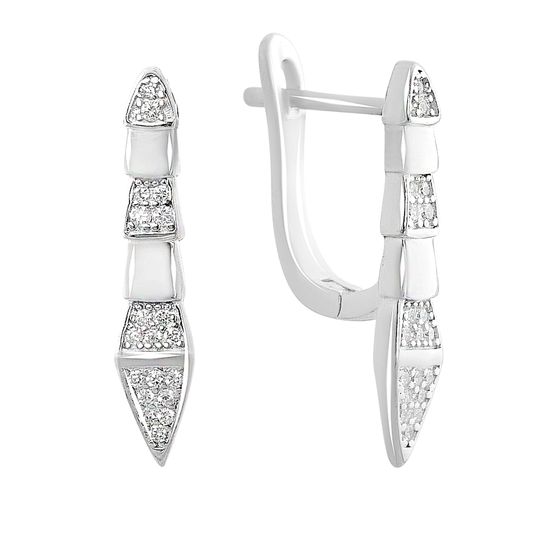 Silver Earrings with Fianites