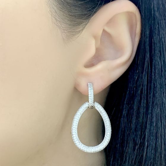 Silver Earrings with Fianites