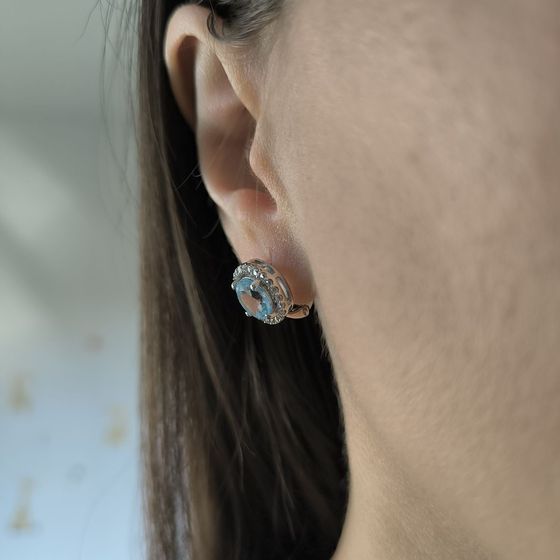 Срібні сережки з топазом 5.441ct