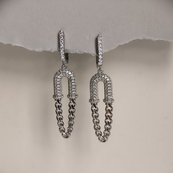 Silver Earrings with Fianites