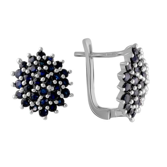 Срібні сережки з сапфіром 2.813ct