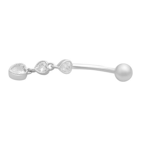 Silver piercing with phianites